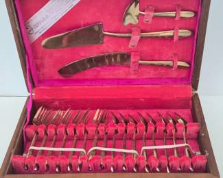 89 BrassDessertServerKnifeForksSpoons