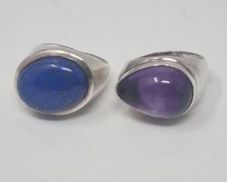 40 SterlingSilverLapisLazuliAmethystCabochonRings