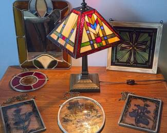 246 MissionStyleDeskLampHandcraftedMirrorSuncatchers