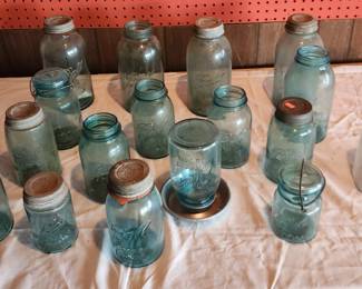 Blue Glass Jars