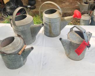 VINTAGE GALVANIZED WATERING CANS