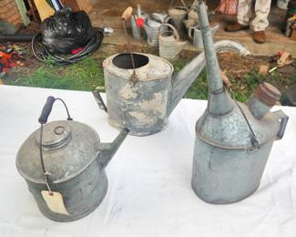 VINTAGE RAILROAD WATERING CANS & GALVANIZED RAILROAD/INDUSTRIAL CANS β ASSORTMENT