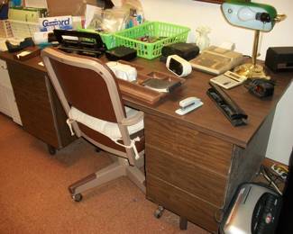 Desk w/ Office Supplies