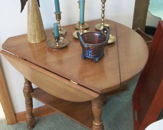 Drop Leaf Triangular Table