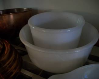 Vintage White Milk Glass Mixing Bowls