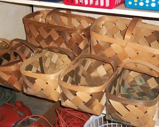 Wide Weave Splint Wood Baskets