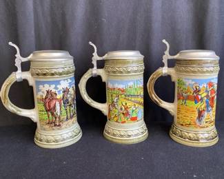 3 Original Gerzit Beer Steins