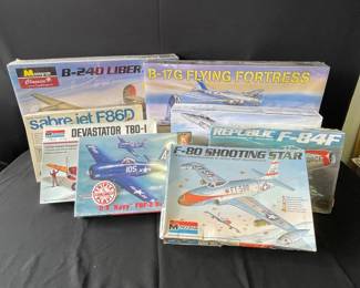 8 Model Airplanes * 4 New In Box * Revell, Monogram and Others