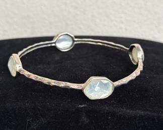 Beautiful SILPADA 925 Sterling Silver ‘Four Moons’ Bangle Bracelet * Mother Of Pearl