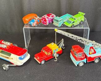 1960s-70s CORGI, Lesney, Hot Wheels & Hallmark Diecast Cars, Tow Trucks & 1968 Lunar Bug * 1.75-8”