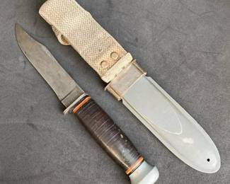 United States Navy Single Blade Military Issue Mark 1 Knife With Sheath * RH-35