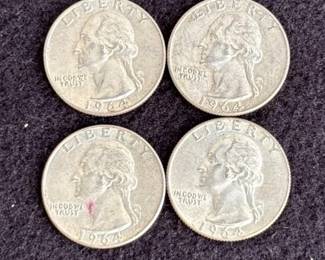 4~ 1964 United States Quarters