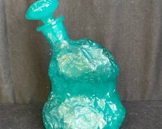 Unique Glass Decanter * Possibly Vintage Morgantown #1933 "El Mexicano" Seaweed Glass Decanter