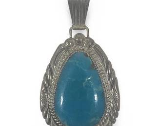 Sterling Silver Teardrop Turquoise Pendant