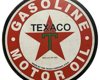 Vintage Texaco Gasoline & Motor Oil Metal Sign