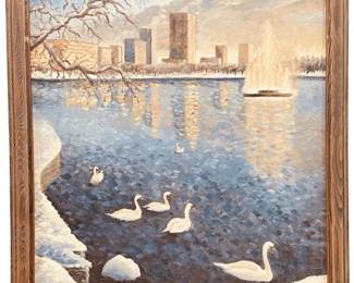 Twyla Tollett Signed Winter Landscape Oil on Board