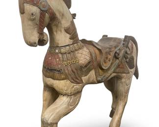 Carved Wooden Standing Carousel Horse