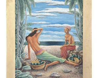 Signed Miguel Covarrubias Gouache Painting