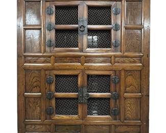 Antique Korean Elm & Pine Wood Kitchen Cabinet