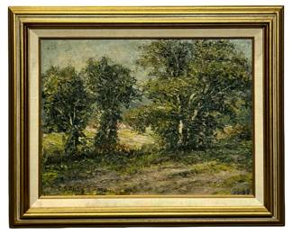 Signed Charles Sutterlin Landscape Oil on Panel