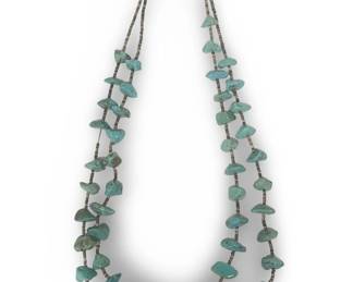 Native American Dual Strand Chunky Turquoise