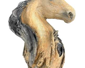 Signed Gary B. Sculptural Horse Head Wall Art