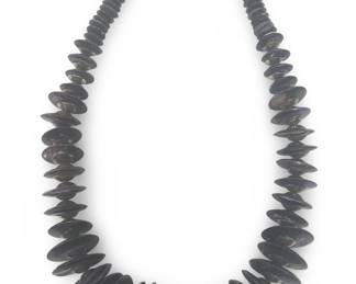 Tribal Style Chunky Disc Silver Bead Necklace