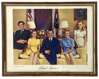 Framed Autographed Richard Nixon Photograph