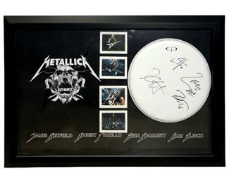 Signed Metallica Death Magnetic Drumhead Display