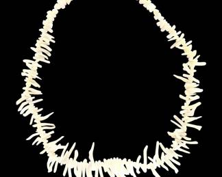 Rare Native American White Coral Branch Necklace