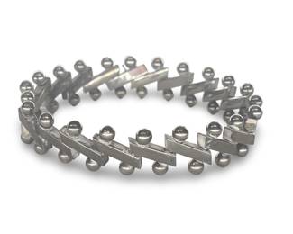 Modernist Geometric Sterling Link Bracelet