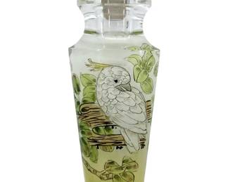 Hand Painted Art Nouveau Glass Perfume Bottle