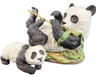 2pc 1974 Boehm Giant Panda Porcelain Figures