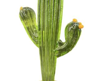 Vintage Art Glass Saguaro Cactus Sculpture