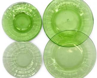 9pc Uranium Glass Plates