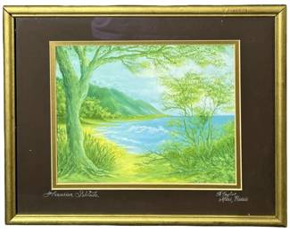 Signed J.A. Taylor “Hawaiian Solitude" Fine Print