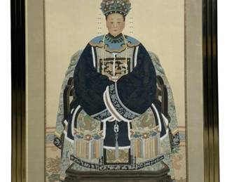 Qing Dynasty Style Empress Gouache Portrait