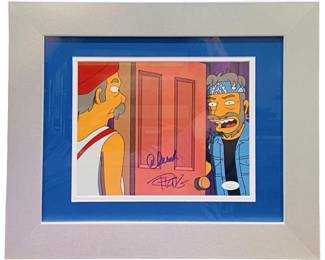 Cheech & Chong Signed Simpsons Animation Photo