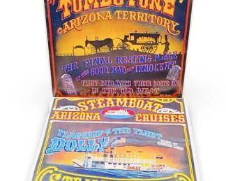 Set (2) Bill Roman Signed Old west Arizona posters
