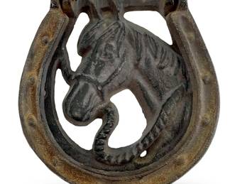 Vintage Cast Iron Horse Door Knocker