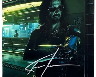 Signed Keanu Reeves Cyberpunk Photo with CoA