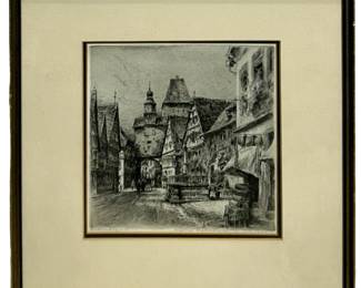 Signed Paul Geissler Rothenburg Etching
