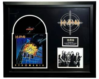 Def Leppard Pyromania Autographed Framed Album