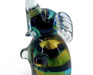 Vintage Murano Art Glass Elephant Paperweight