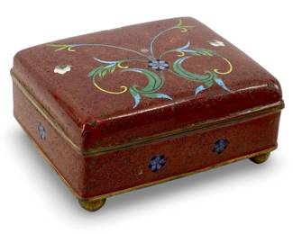 Enameled Floral Cloisonné Dresser Box