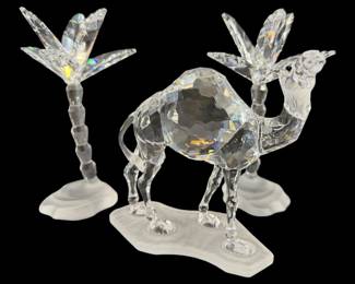 3pc Swarovski Crystal Camel & Palm Tree Set