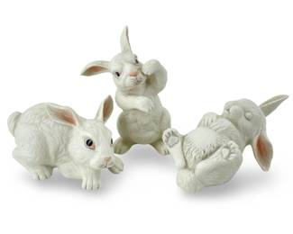 3pc Boehm Porcelain Rabbit Figurines