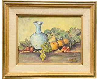 Linden Signed StillLife Oil on Canvas