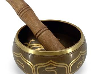 Vintage Middle Eastern Brass Mortar and Pestle
