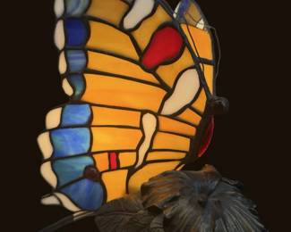 Stunning Stained Glass Butterfly Lamp